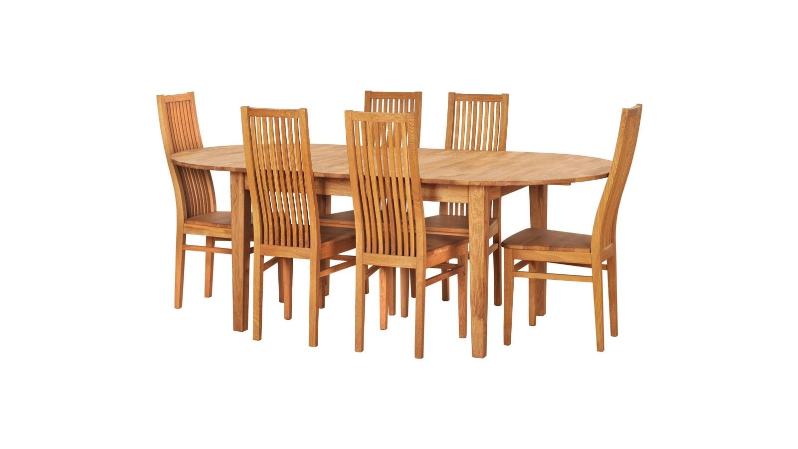 Dubový set č. 222,  6 x stolička + stôl