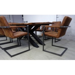 Industriál dubový stôl, nohy X