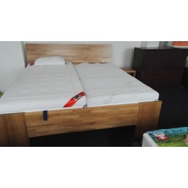 Skladom - masívna dubová posteľ Juraj 180/160/140 x 200 cm s úložným priestorom